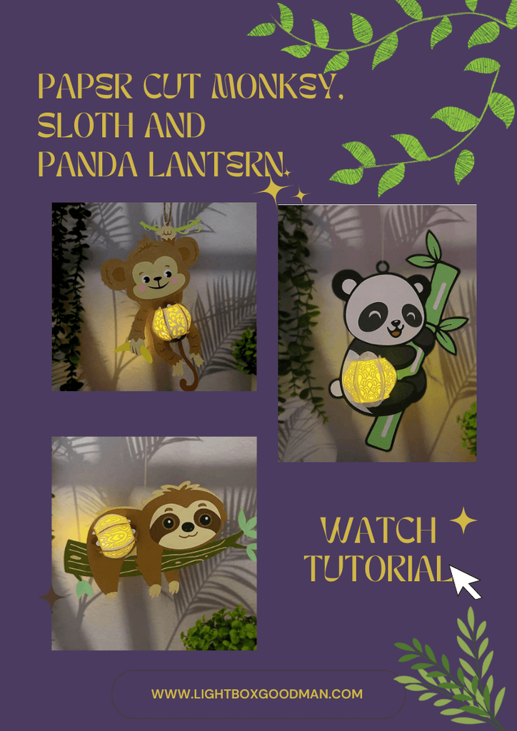 NEW PRODUCT LAUNCHING: Paper Cut Monkey, Sloth and Panda Lantern - LightboxGoodman