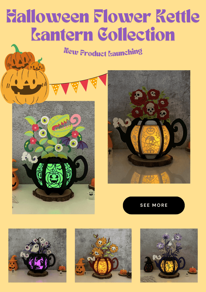 NEW PRODUCT LAUNCHING: Paper Cut Halloween Flower Kettle Lantern Collection - LightboxGoodman