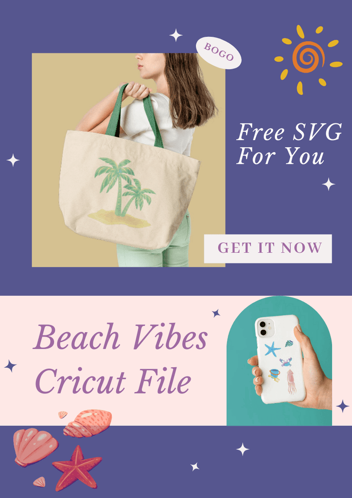 Free Templates - Beach Vibes - Cricut File - LightBoxGoodMan