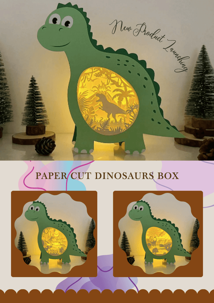 NEW PRODUCT LAUNCHING: Paper Cut Dinosaurs Box - LightboxGoodman