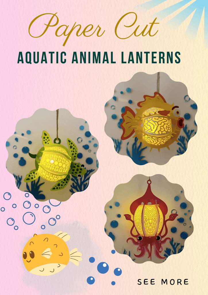 NEW PRODUCT LAUNCHING: Paper Cut Squid, Turtle and Puffer Fish Lantern - LightboxGoodman