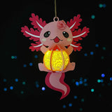 Pink Axolotl - 3D Pink Axolotl Lantern File - Cricut File 1 - LightBoxGoodMan