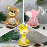 Pack 3 Different Cute Animals 4 - 3D Animal-shaped Lantern File - Cricut File - LightBoxGoodMan