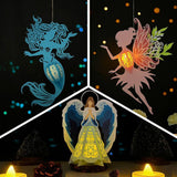 Pack 3 Different Mythical Creatures - Wonderland Themed 3D Lantern File - Cricut File - LightBoxGoodMan