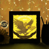 4th Of July Eagle - Paper Cutting Light Box - LightBoxGoodman - LightboxGoodman