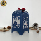 4th Of July - Paper Cut Lantern File - Cricut File - 10,5x20,6cm - LightBoxGoodMan - LightboxGoodman