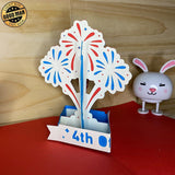 4th Of July Pop up Card - Cricut File - Svg, Png, Pdf, Dxf - LightBoxGoodMan - LightboxGoodman