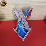 4th Of July Pop up Card - Cricut File - Svg, Png, Pdf, Dxf - LightBoxGoodMan - LightboxGoodman