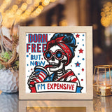 4th Of July Skeleton 2 – Paper Cut Light Box File - Cricut File - 8x8 inches - LightBoxGoodMan