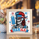 4th Of July Skeleton – Paper Cut Light Box File - Cricut File - 8x8 inches - LightBoxGoodMan - LightboxGoodman