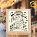 4th Of July Skeleton – Paper Cut Light Box File - Cricut File - 8x8 inches - LightBoxGoodMan - LightboxGoodman