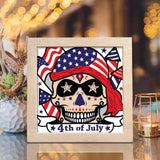 4th Of July Skull – Paper Cut Light Box File - Cricut File - 8x8 inches - LightBoxGoodMan - LightboxGoodman