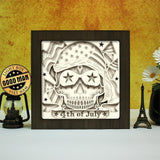 4th Of July Skull – Paper Cut Light Box File - Cricut File - 8x8 inches - LightBoxGoodMan - LightboxGoodman