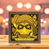 4th Of July Skull - Paper Cutting Light Box - LightBoxGoodman - LightboxGoodman