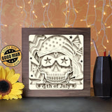 4th Of July Skull - Paper Cutting Light Box - LightBoxGoodman - LightboxGoodman