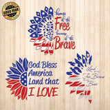 4th Of July Sunflower - Cricut File - Svg, Png, Dxf, Eps - LightBoxGoodMan - LightboxGoodman