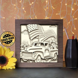 4th Of July Truck - Paper Cutting Light Box - LightBoxGoodman - LightboxGoodman