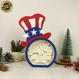 4th Of July - Uncle Sam Hat Papercut Lightbox File - 10.3x7.5" - Cricut File - LightBoxGoodMan - LightboxGoodman