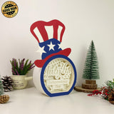 4th Of July - Uncle Sam Hat Papercut Lightbox File - 10.3x7.5" - Cricut File - LightBoxGoodMan - LightboxGoodman