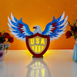 4th Of July - USA Eagle Papercut Lightbox File - 10.3x8" - Cricut File - LightBoxGoodMan - LightboxGoodman