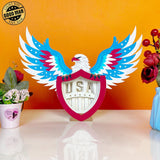 4th Of July - USA Eagle Papercut Lightbox File - 10.3x8" - Cricut File - LightBoxGoodMan - LightboxGoodman