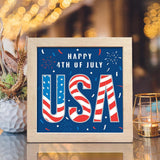 4th Of July USA – Paper Cut Light Box File - Cricut File - 8x8 inches - LightBoxGoodMan