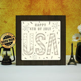 4th Of July USA – Paper Cut Light Box File - Cricut File - 8x8 inches - LightBoxGoodMan - LightboxGoodman