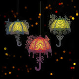 Pack 3 Different Size Umbrella - 3D Umbrella Lantern File - Cricut File - LightBoxGoodMan