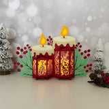 Santa Christmas - 3D Christmas Candles Lantern File - Cricut File 1 - LightBoxGoodMan