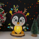 Penguin - 3D Christmas Lantern File - Cricut File 2 - LightBoxGoodMan