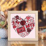 Valentine's Day – Paper Cut Light Box File - Cricut File - 8x8" - LightBoxGoodMan