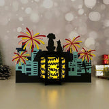 New Year Fireworks - 3D New Year Lantern File - Cricut File 1 - LightBoxGoodMan