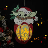 Baby Yoda Xmas - 3D Christmas Lantern File - Cricut File 1 - LightBoxGoodMan