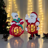 Santa Couple - 3D Christmas Lantern File - Cricut File 1 - LightBoxGoodMan