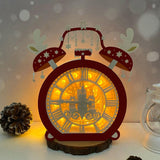 Clock - Christmas Clock Papercut Lightbox File - Cricut File 1 - LightBoxGoodMan