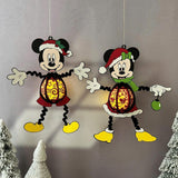 Pack 2 Mickey Minnie Xmas Hanging - 3D Christmas Lantern File - Cricut File - LightBoxGoodMan