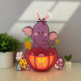 Heffalump Easter - Winnie The Pooh Themed Easter 3D Lantern File - Cricut File - LightBoxGoodMan