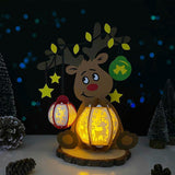 Reindeer - 3D Christmas Lantern File - Cricut File 2 - LightBoxGoodMan