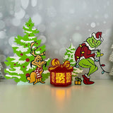 Grinch's Gift Box - 3D Christmas Lantern File - Cricut File 1 - LightBoxGoodMan