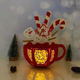 Snowman - Christmas Themed 3D Hot Cocoa Lantern File - Cricut File 1 - LightBoxGoodMan