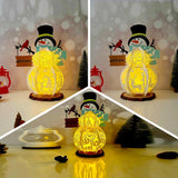 Pack 3 Snowman Xmas Lantern - 3D Christmas Lantern File - Cricut File 2 - LightBoxGoodMan