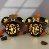 Pack 2 Mickey And Minnie - Thanksgiving Themed 3D Disney Mouse Lantern File - Cricut File - LightBoxGoodMan