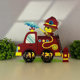 Fire Truck - 3D Fire Truck Lantern File - Cricut File 1 - LightBoxGoodMan