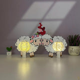 Sheep Couple - 3D Love Lantern File - Cricut File 1 - LightBoxGoodMan