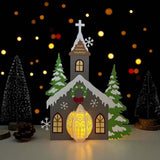 Church - 3D Christmas Lantern File - Cricut File 1 - LightBoxGoodMan