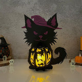 The Sly Witch Cat - 3D Witch Cat Lantern File - Cricut File 1 - LightBoxGoodMan