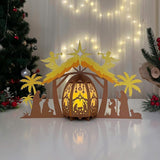 Nativity Scene - 3D Christmas Lantern File - Cricut File 2 - LightBoxGoodMan