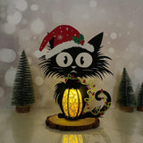 Xmas Cat - 3D Christmas Lantern File - Cricut File - LightBoxGoodMan