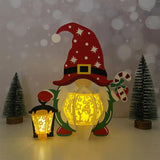 Gnome Xmas - 3D Christmas Lantern File - Cricut File 2 - LightBoxGoodMan