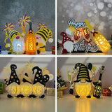 Pack 4 Different Gnome Lantern - 3D New Year Lantern File - Cricut File - LightBoxGoodMan